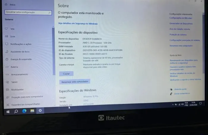 Notebook CELERON INFOWAY OPORTUNIDADE DE NEGÓCIO, TOP FUNCIONANDO TUDO