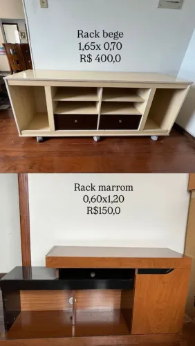 VENDO 2 RACKS( BEGE R$400,00/MARROM 150,00)