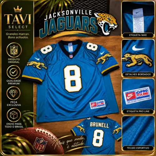 Jersey vintage do Jacksonville Jaguars, número 8, Mark Brunell.
