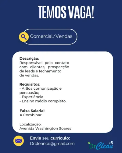 Vaga para Vendedor 