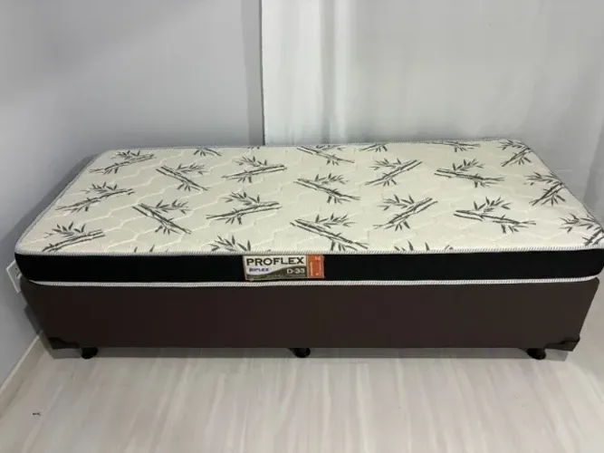 Cama box solteiro com Colchão Proflex Black D33 Biflex