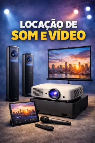 Aluguel (projetores, caixa de som, microfones, tela para projeção)