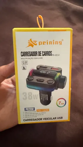 Adaptador Bluetooth Veicular FM + Carregador USB-C Turbo