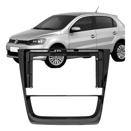 Acabamento Multimídia Moldura 9'' Polegadas 2Din VW Gol G6 Preto Fosco
