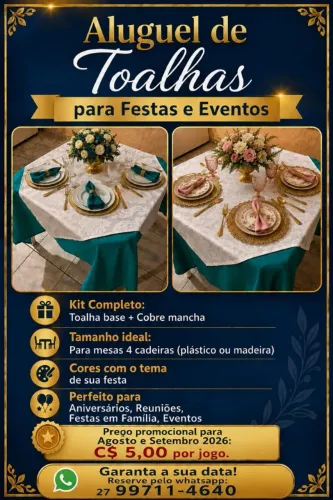 ALUGUEL TOALHAS FESTA