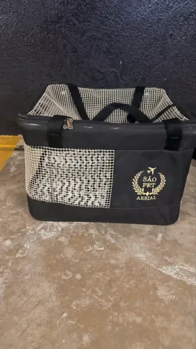 São Pet Bolsa Aerial Para Transporte De Cães E Gatos Em Avião (43X31 5X20 Cm) Preta