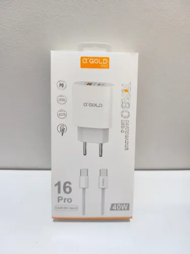 Kit carregador TURBO 40W Tipo C para C fonte com 2 entradas A'gold