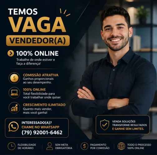 VENDEDOR HOME OFFICE - 100% Comissão
