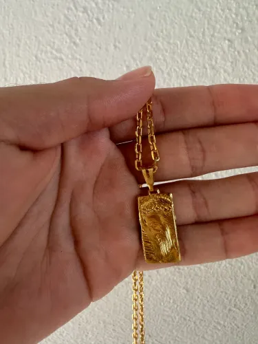 Corrente Masculina Cadeado 3mm LIGA MOEDA ANTIGA com banho de OURO