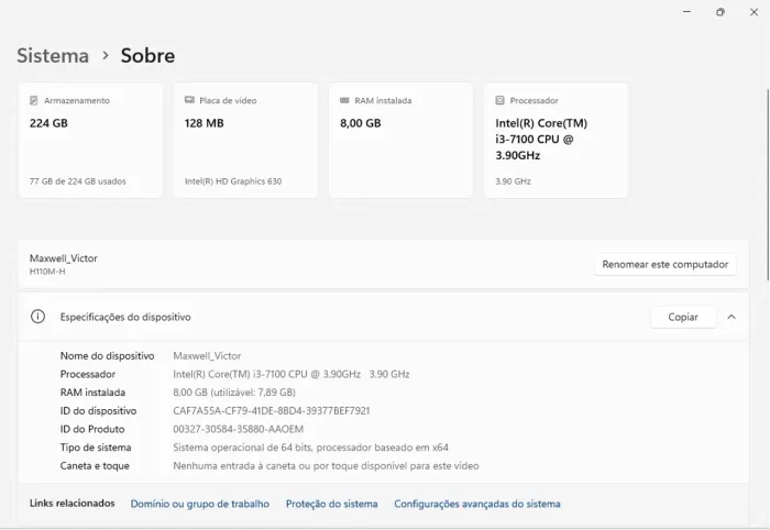 Computador pc para estudos, trabalho