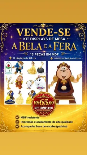 Displays de Madeira A Bela e a Fera