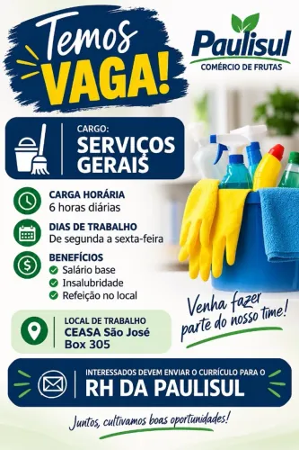 VAGA SERVIÇOS GERAIS