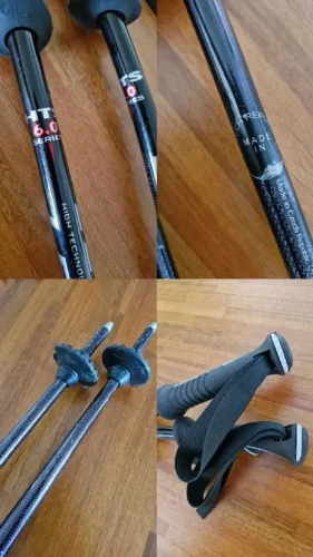 bastão leki aero wing hts 6.0 séries para ski ou trekking em carbono