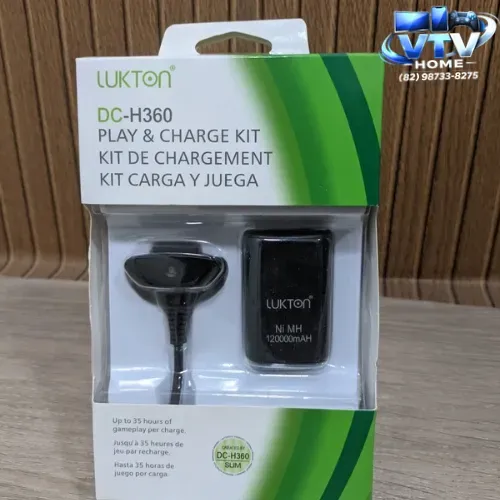 Bateria Xbox 360 Com Cabo + Entrega Grátis 