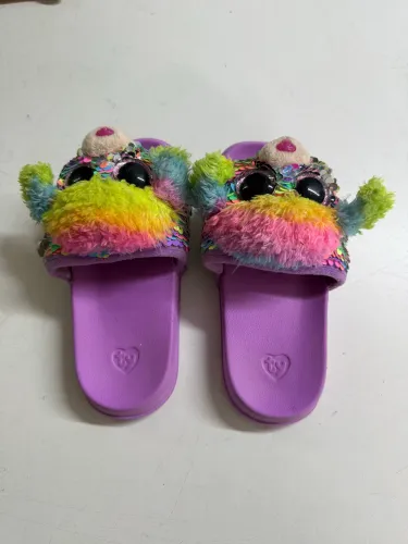 Chinelo Infantil Ty Beanie Boos Original Roxo com Pelúcia Super Fofo