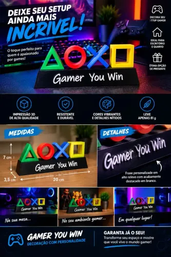 Decoração gamer you win