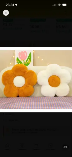 Almofada flor decoração amarela e branca 35cm