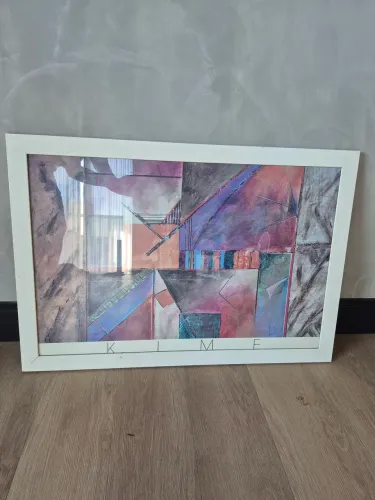 Quadro Abstrato lindo, moldura em mdf branco e vidro. Medidas 1,00 x 0,70cm.<br>R$ 90