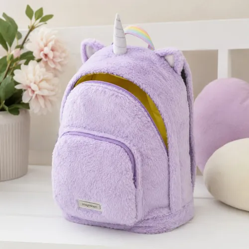 Mochila Imaginarium Unicórnio Lilás de Pelúcia