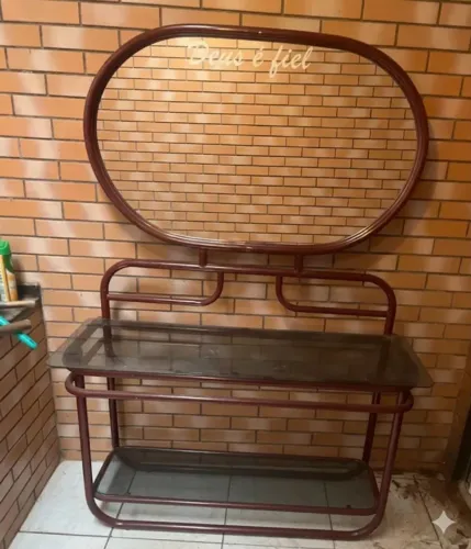 Estante de ferro/vidro/espelho
