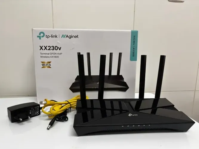 Roteador e Terminal GPON TP-Link Aginet XX230v - Wi-Fi 6 AX1800 com VoIP