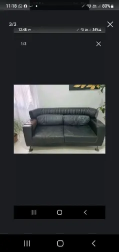 Sofá de couro legitimo 3 lugares. Importado USA