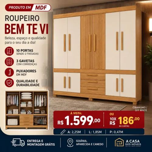 Guarda roupa Bem-te-vi - Cinamomo off white