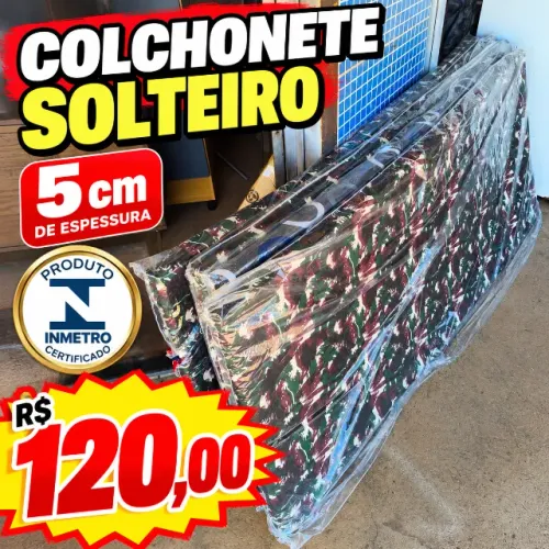 Colchonete 5 cm Solteiro Novo