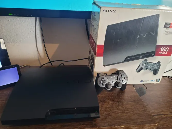 PS3 Playstation 3 Slim Completo Desbloqueado C/Vários Jogos 