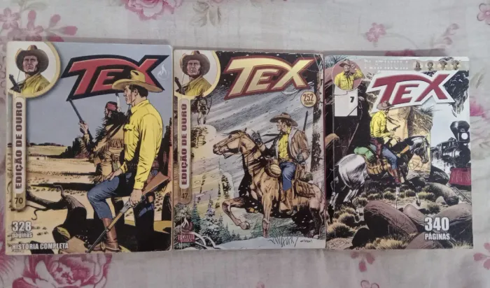 Tex Ouro 47 e 70 + Tex Platinum 7 - Mythos Editora - Coleção Faroeste