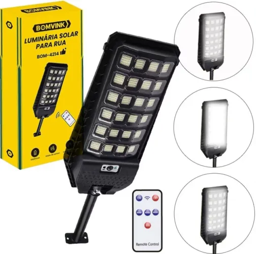 Luminária solar led com sensor de movimento 6600mAh  - BOM-4214 Bomvink