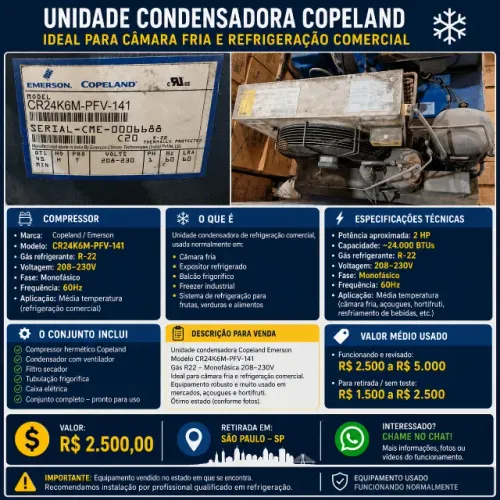 ? Unidade Condensadora Copeland / Emerson - CR24K6M-PFV-141