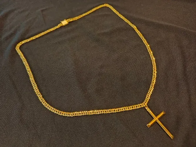 Cordão e pingente em ouro 18k 23.01gr grumet - colar corrente