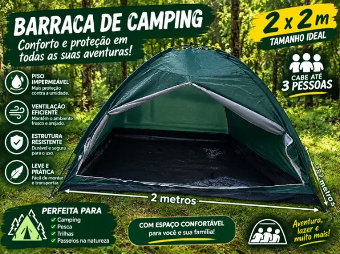 Barraca de Camping Piso Impermeável - Ideal para Acampar e Aventuras ao Ar Livre
