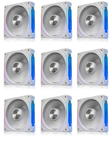 Kit 9x Fans Prism 4 RS ARGB Branco