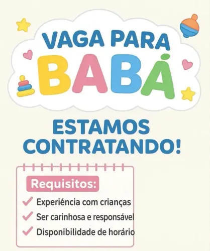VAGA PARA BABÁ NO PRESIDENTE KENNEDY