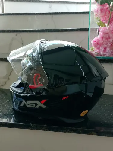Capacete asx preto brilhante 