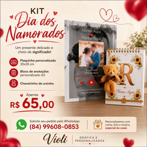 Kit Presente Personalizado "Dia dos Namorados"