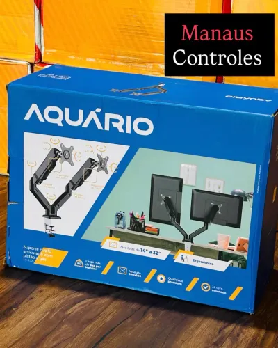 Suporte de Monitor Duplo Pistão a Gás até 32 Polegadas ( Promoção )