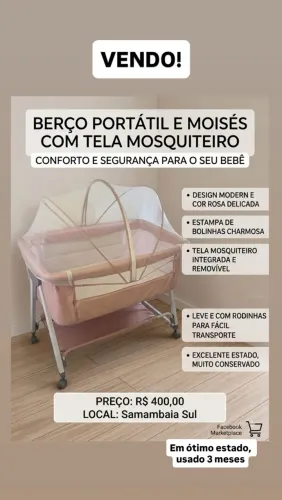 Berço Moisés portátil balanço