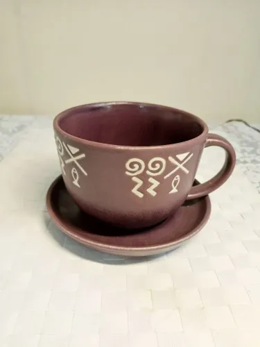 Caneca de cerâmica para sopa 
