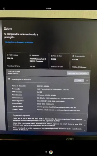 CPU - 16GB RAM + SSD - PRONTO PARA USAR