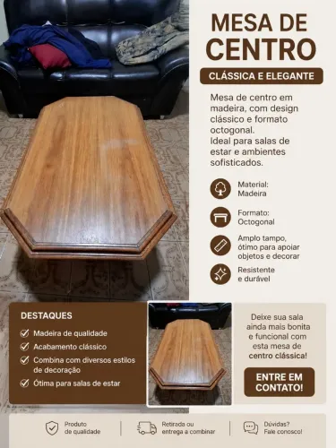 mesa de centro estilo colonial/rústico,