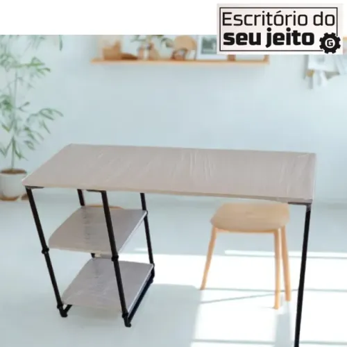 Mesa de Escritório 1,1m NOVA Multiuso Estilo Industrial para Computador Notebook de Estudo