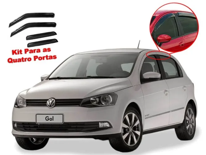 Kit Calha Chuva Volkswagen Gol Voyage G5 G6 g7 Defletor Fume
