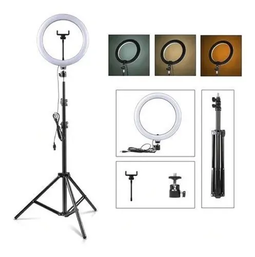 Ring Light 26cm 3 Tons com Tripé