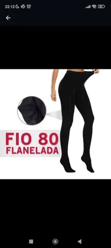 Meia calça fio 80 preta  Tam único 
