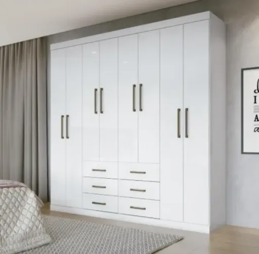 Guarda Roupa Casal 8 Portas 6 Gavetas Super Lindo Fazemos Entrega Novo