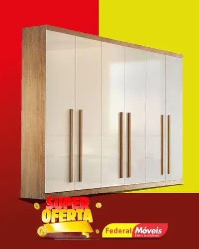 Guarda Roupa Casal 6 Portas 6 Gavetas 100% MDF Direto da Fabrica Promoção