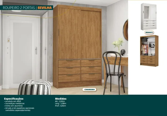 Roupeiro 2 Portas Sevilla -